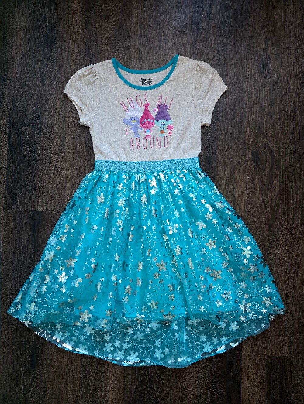 DreamWorks Trolls "Hugs All Around" high-low tulle dress